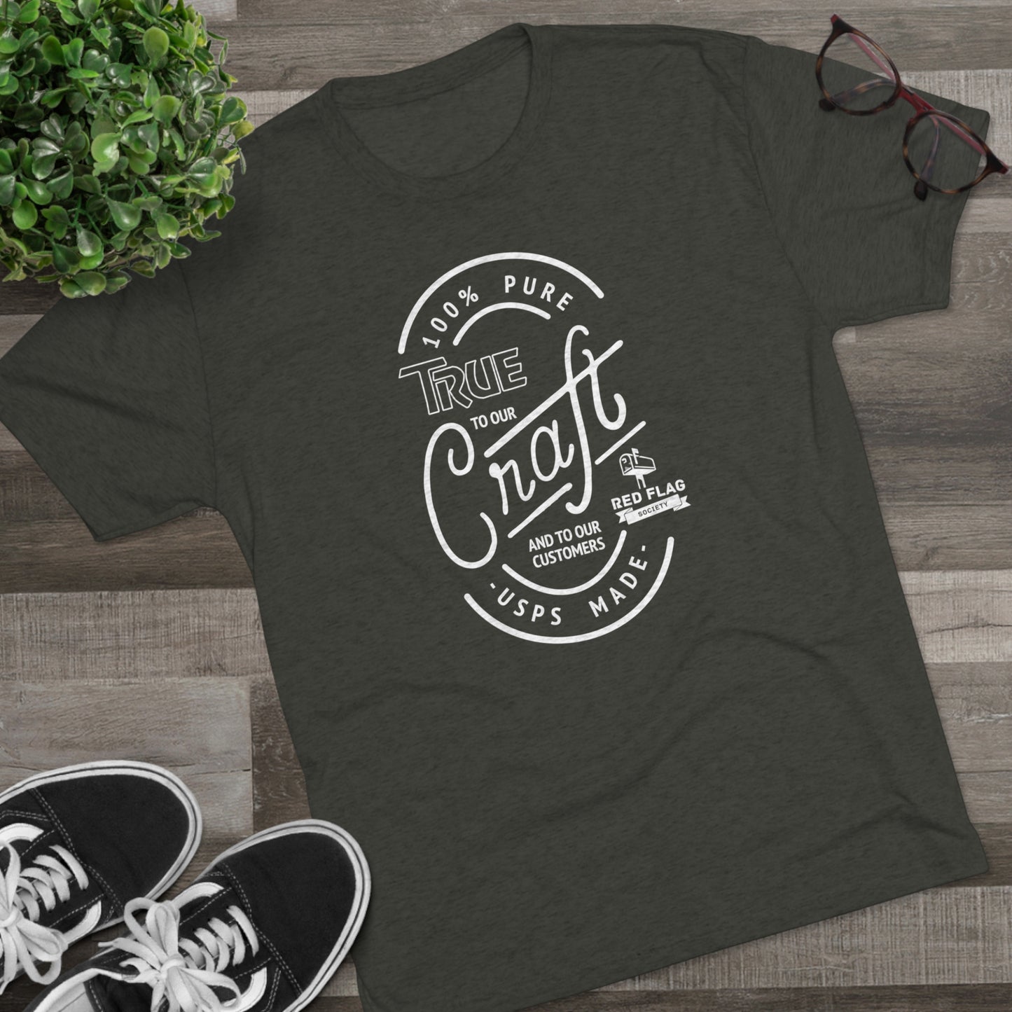 "True in White" - Tri-Blend Crew Tee