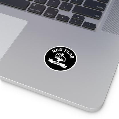 “Red Flag” Round Sticker, Indoor\Outdoor