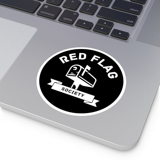 “Red Flag” Round Sticker, Indoor\Outdoor