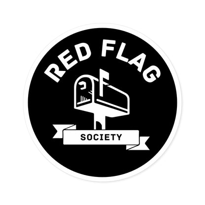 “Red Flag” Round Sticker, Indoor\Outdoor