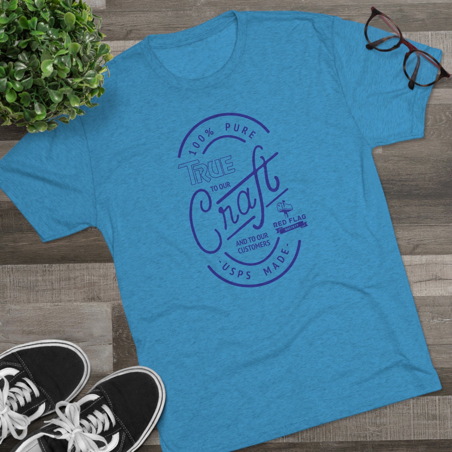 "True in Blue" - Tri-Blend Crew Tee