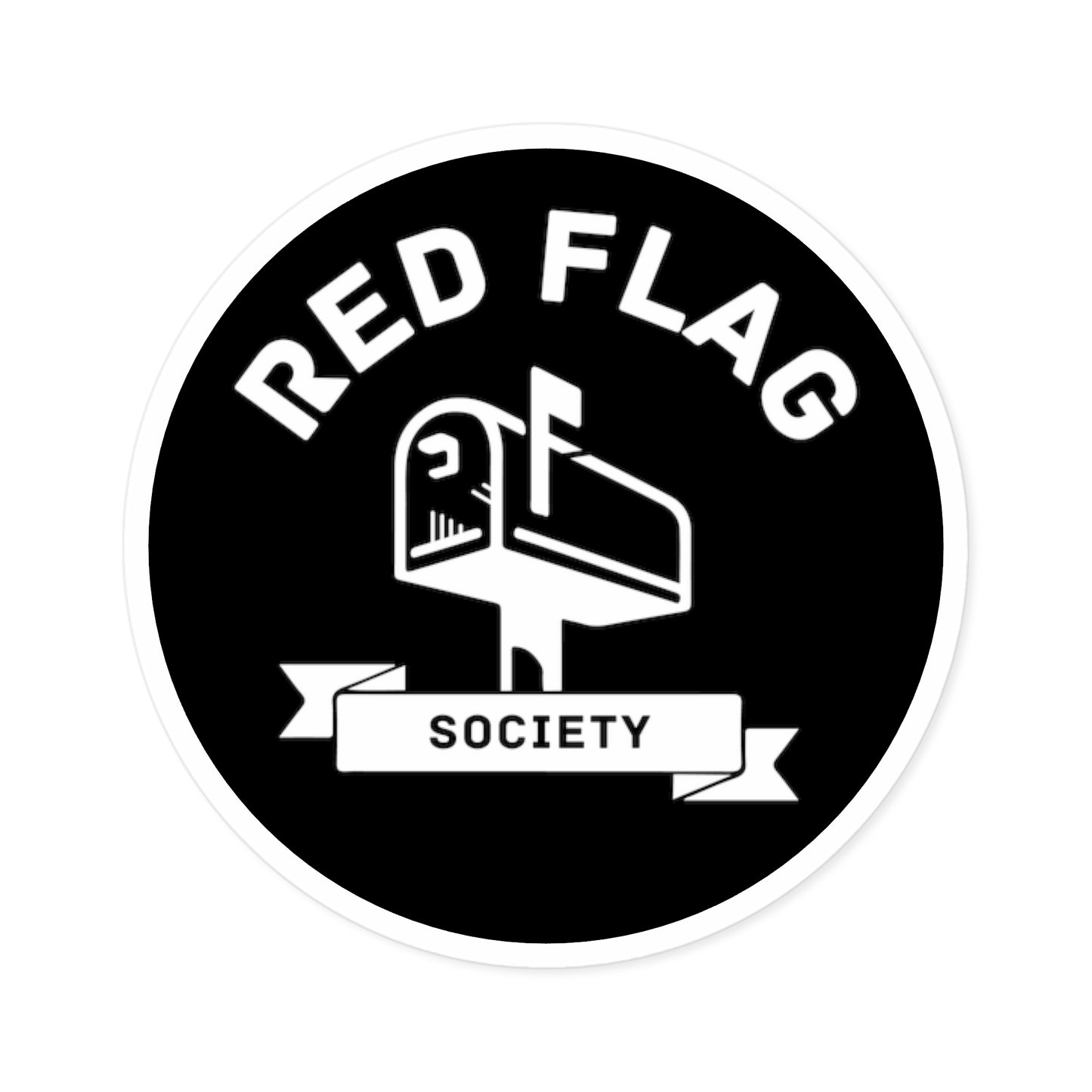 “Red Flag” Round Sticker, Indoor\Outdoor