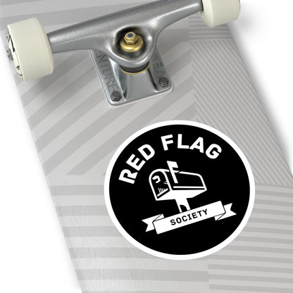 “Red Flag” Round Sticker, Indoor\Outdoor