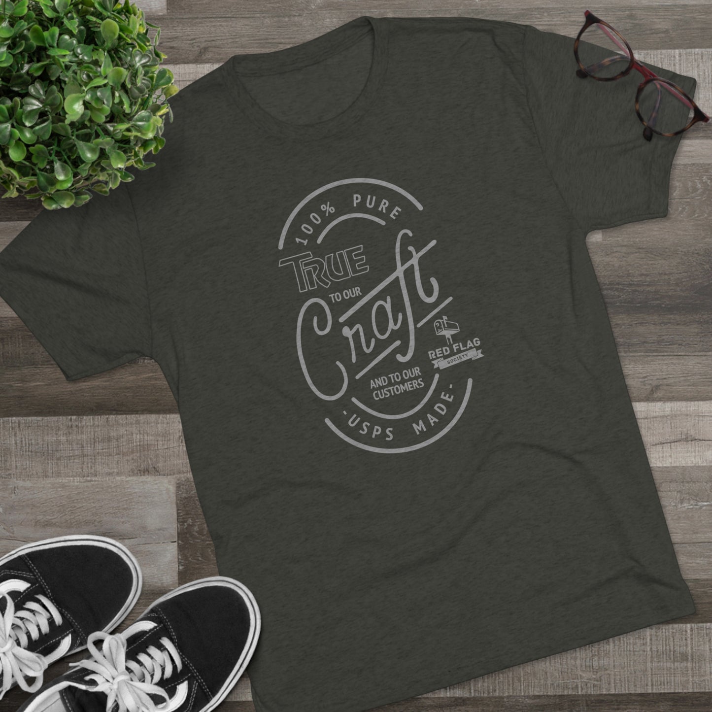 "True in Grey" - Camiseta con cuello redondo de tres mezclas