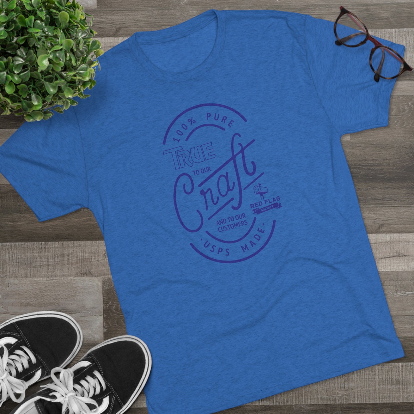 "True in Blue" - Tri-Blend Crew Tee