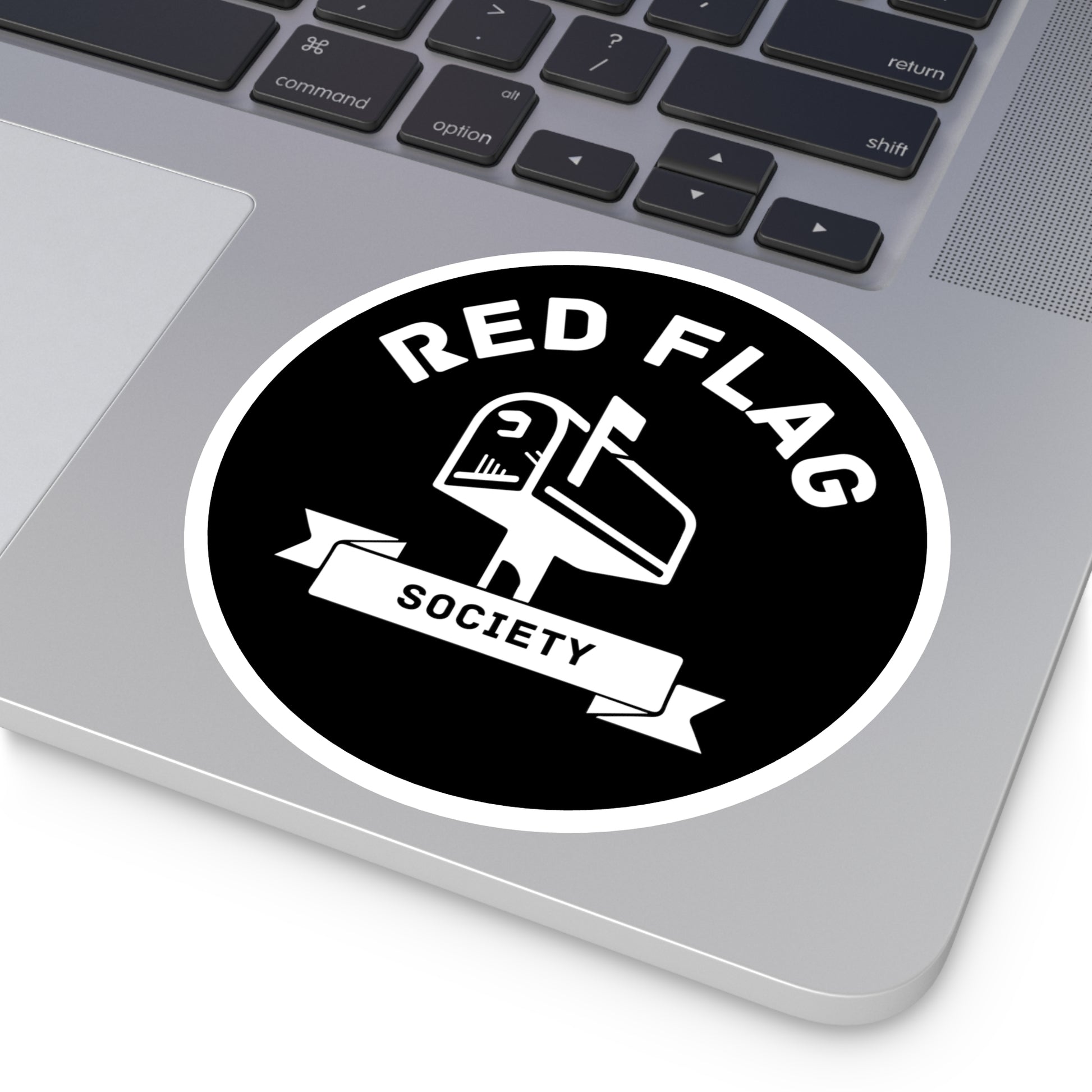 “Red Flag” Round Sticker, Indoor\Outdoor