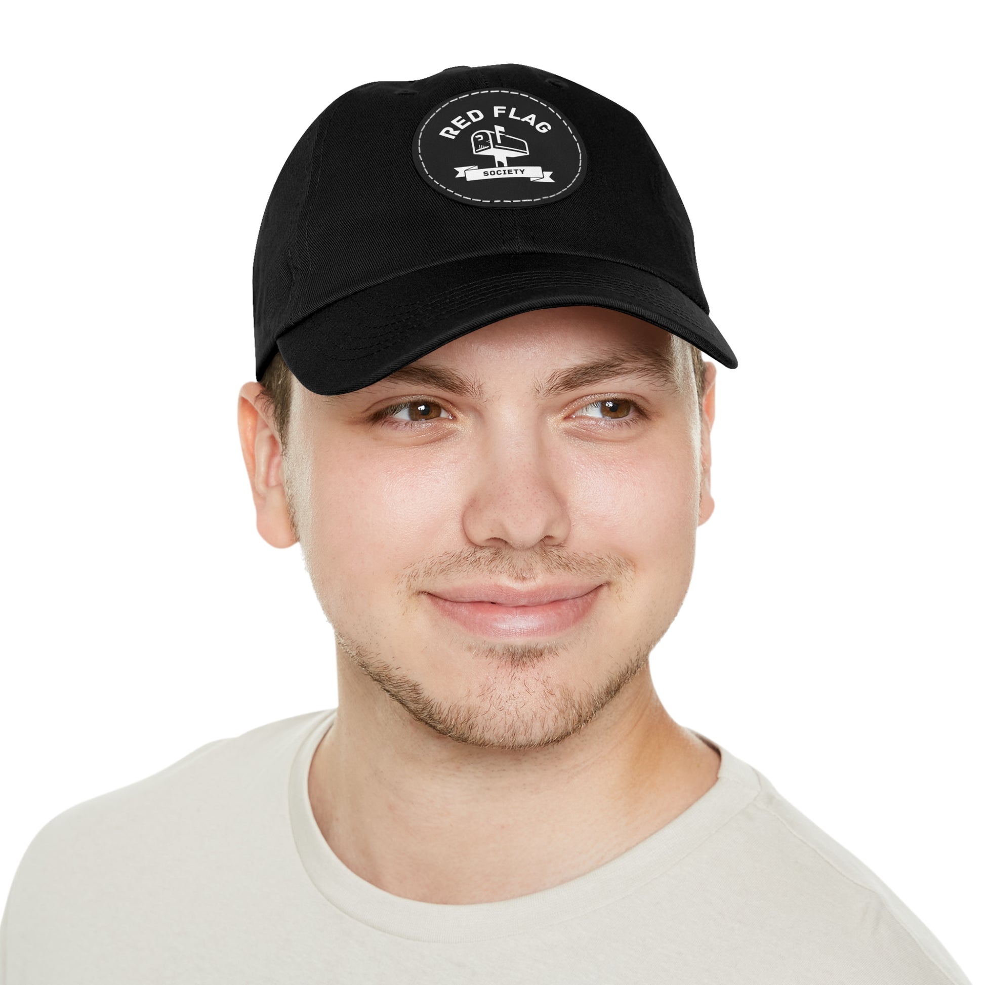 "Members" - Hat with Leather Patch (Round)