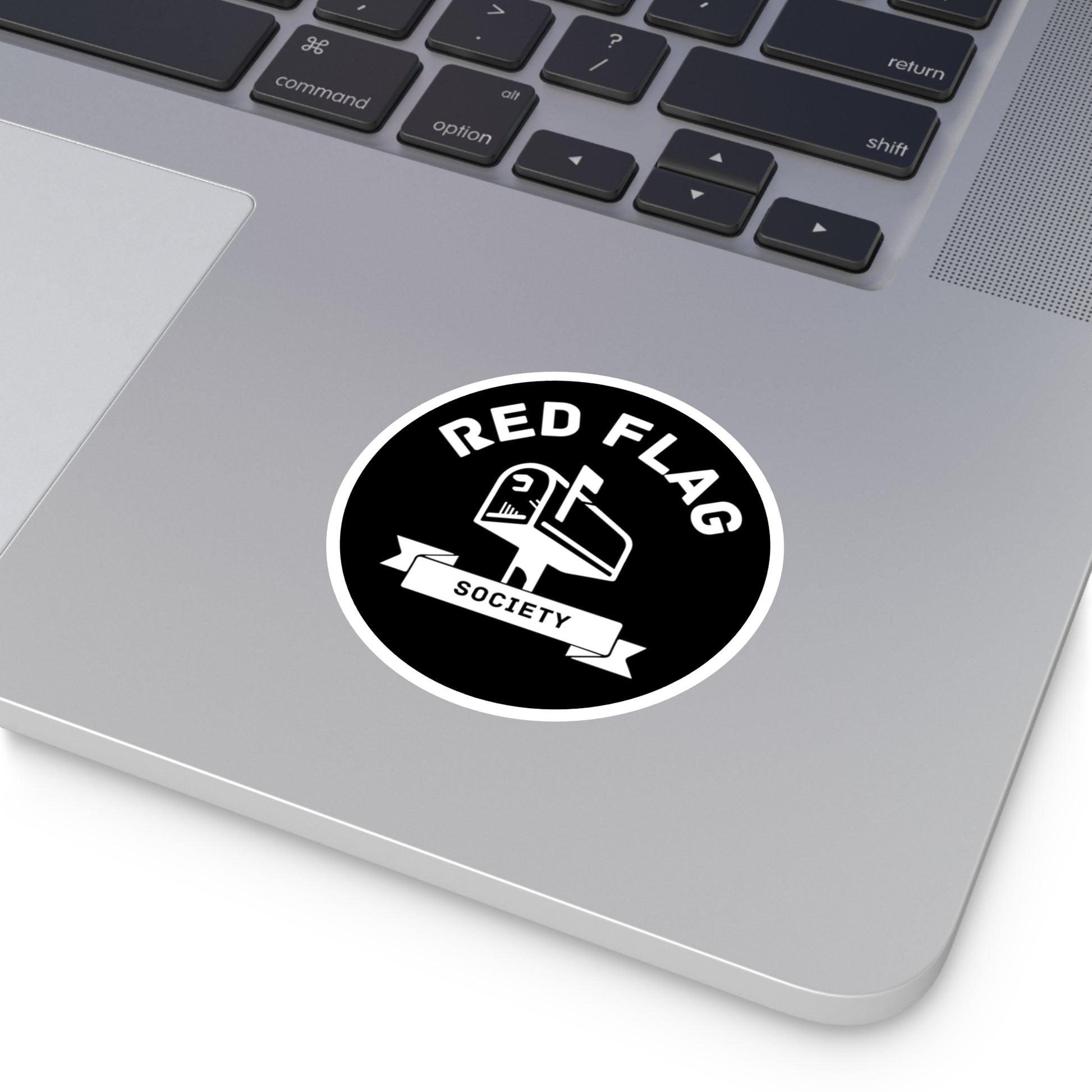 “Red Flag” Round Sticker, Indoor\Outdoor