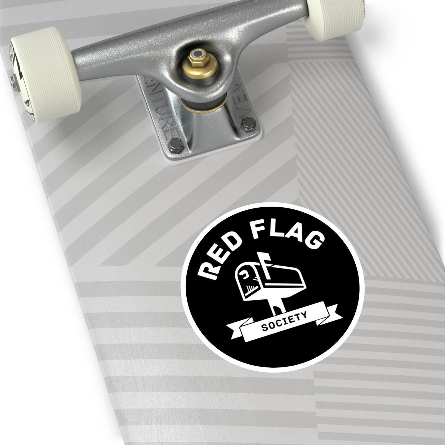 “Red Flag” Round Sticker, Indoor\Outdoor